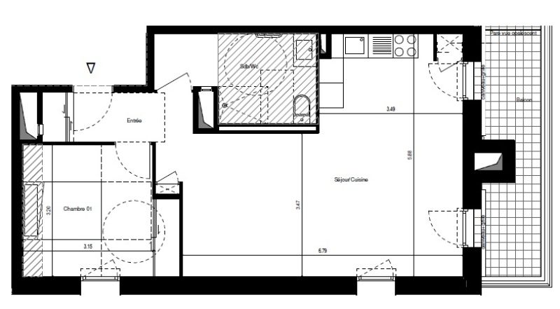 Appartement T2 – 55m² – 660€/mois