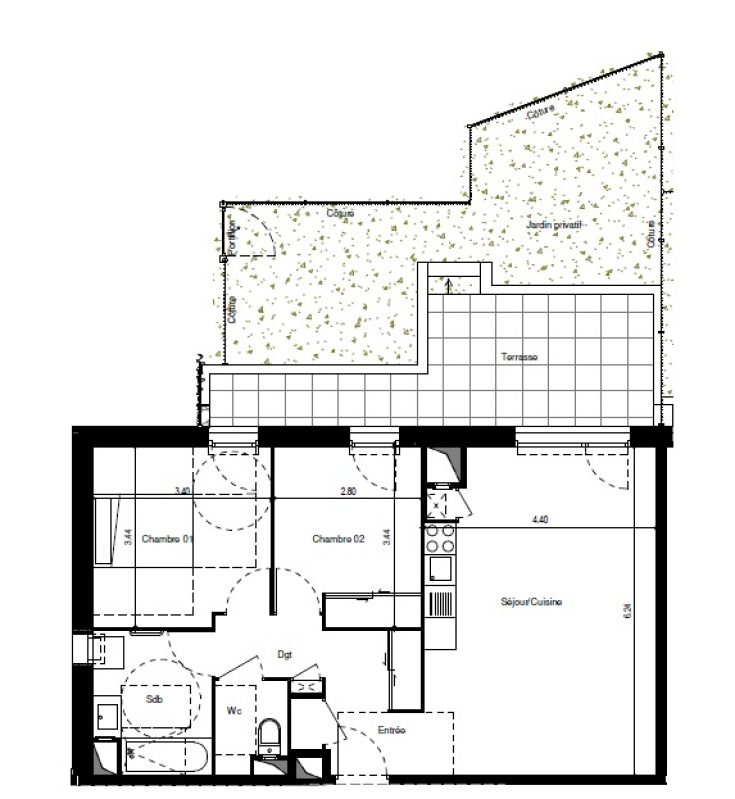 Appartement T3 – 63m² – 760€/mois