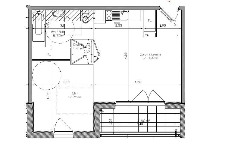 Appartement T2 – 41m² – 501€/mois