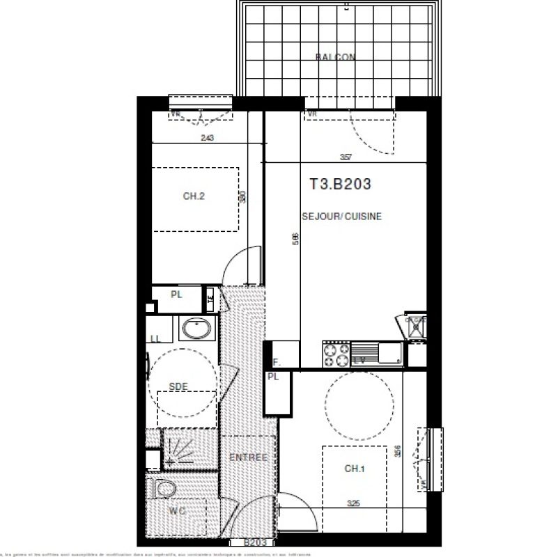 Appartement T3 – 55m² – 740€/mois
