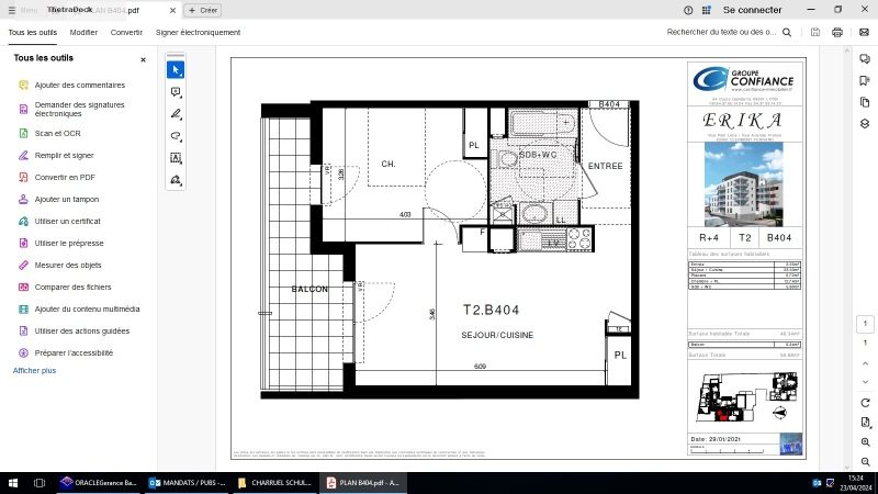 Appartement T2 – 45m² – 560€/mois
