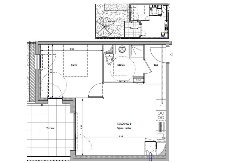 Appartement T2 – 39m² – 547€/mois
