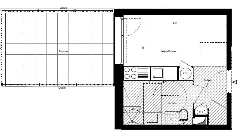 Appartement T1 – 21m² – 445€/mois