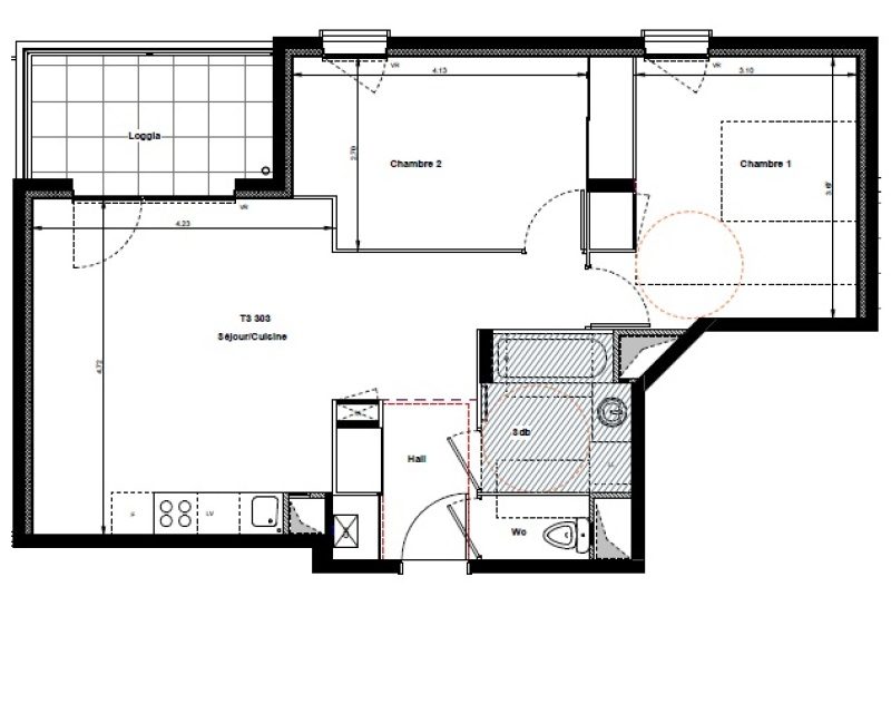 Appartement T3 – 60m² – 890€/mois
