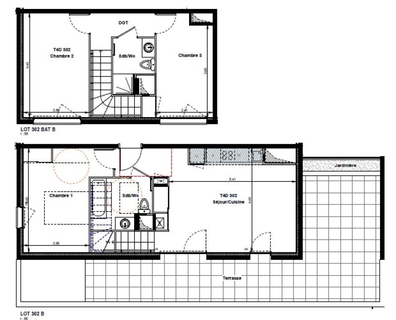 Appartement Duplex/Triplex – 75m² – 1 117€/mois