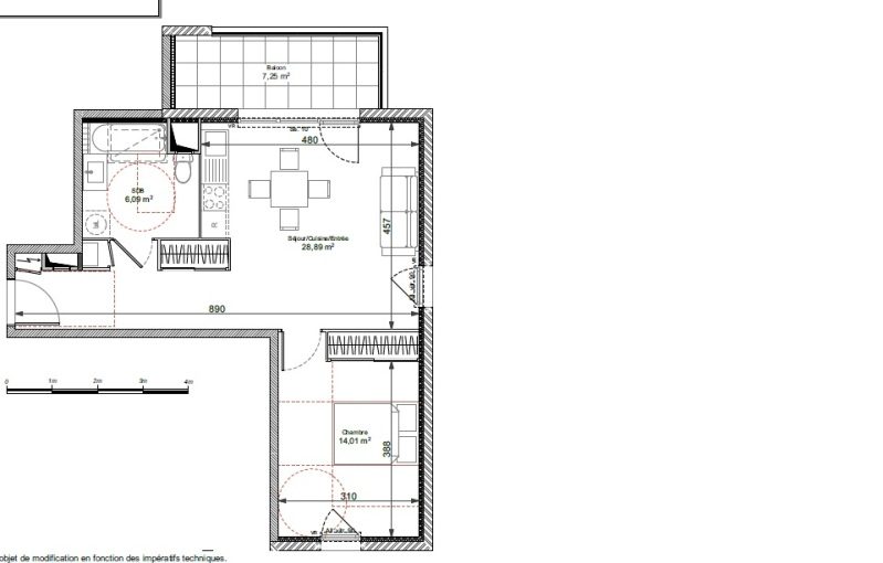 Appartement T2 – 48m² – 640€/mois