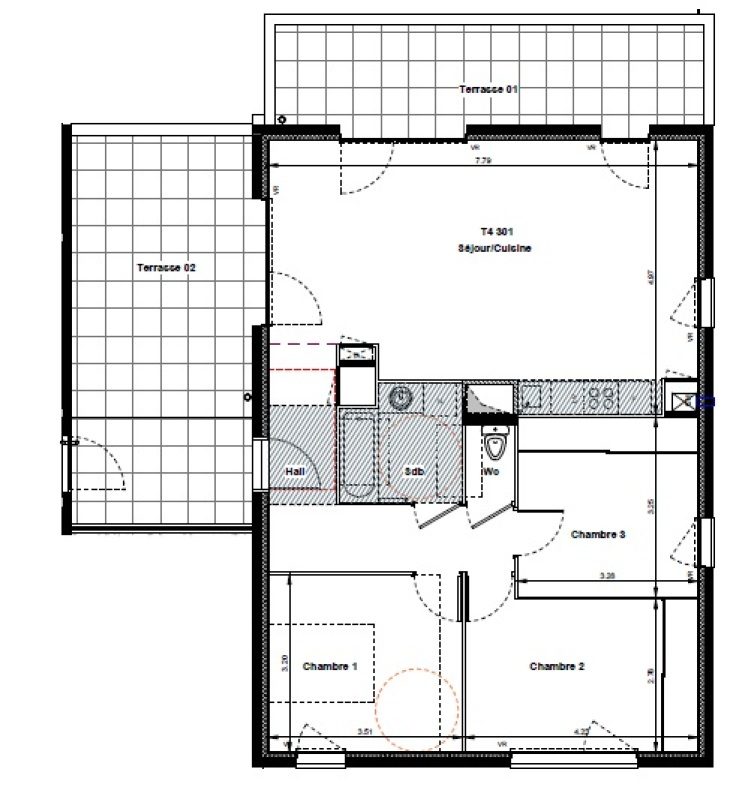 Appartement T4 – 83m² – 999€/mois