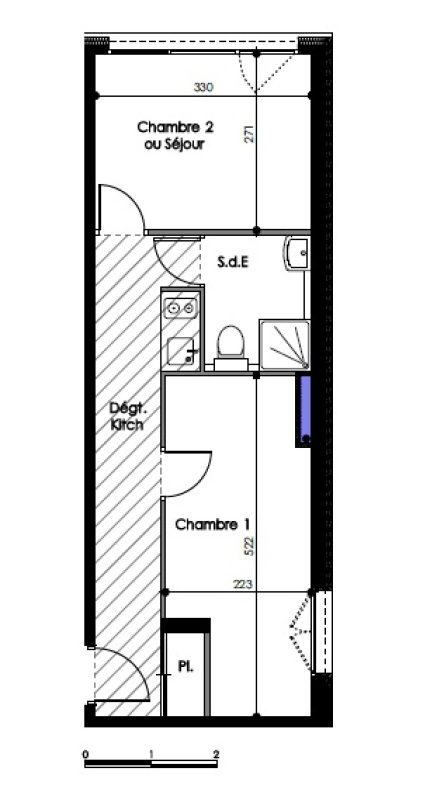 Appartement T1 – 26m² – 603€/mois