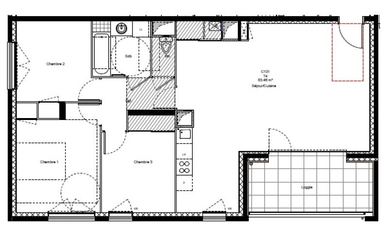 Appartement T4 – 83m² – 1 016€/mois