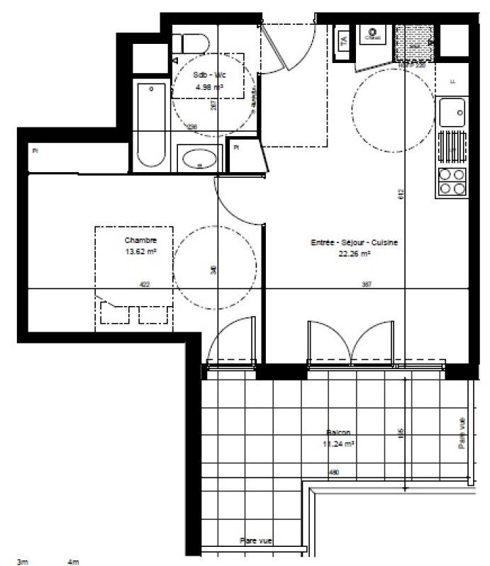 Appartement T2 – 40m² – 600€/mois
