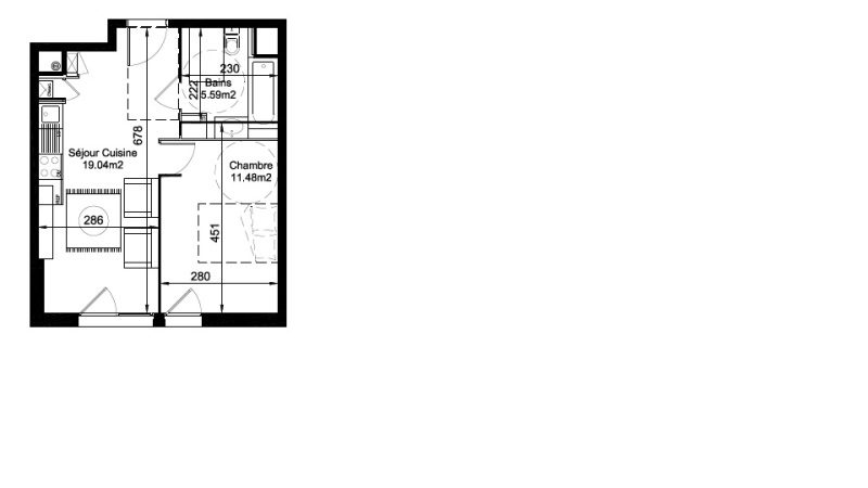 Appartement T2 – 36m² – 625€/mois