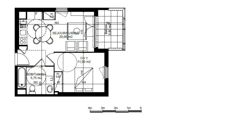 Appartement T2 – 38m² – 606€/mois