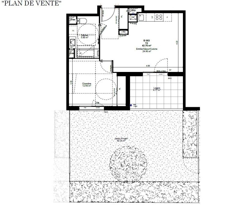 Appartement T2 – 42m² – 625€/mois