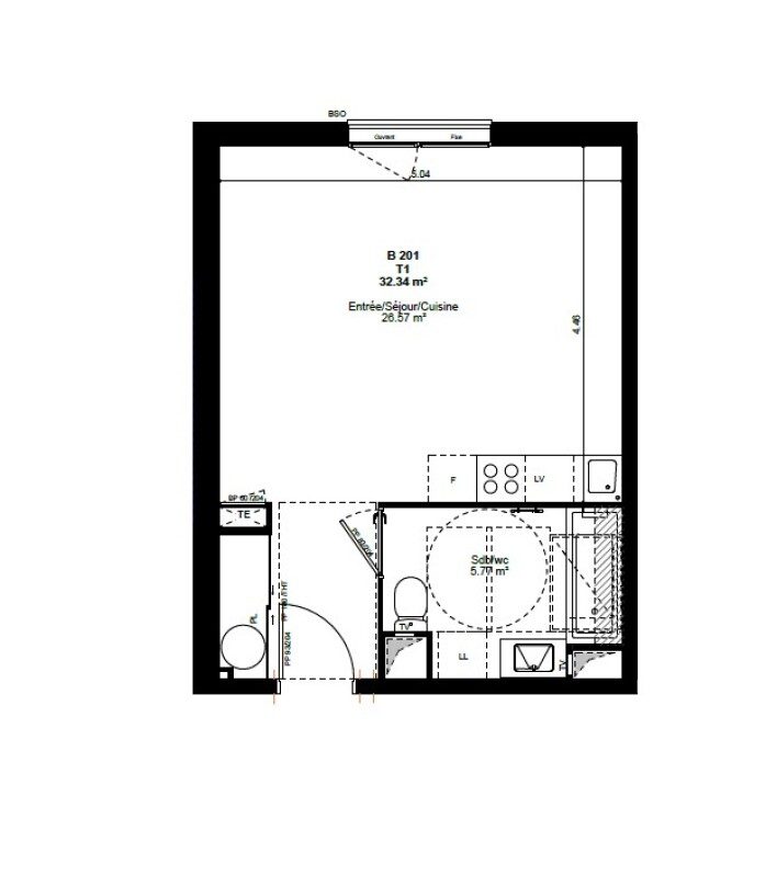 Appartement T1 – 32m² – 550€/mois