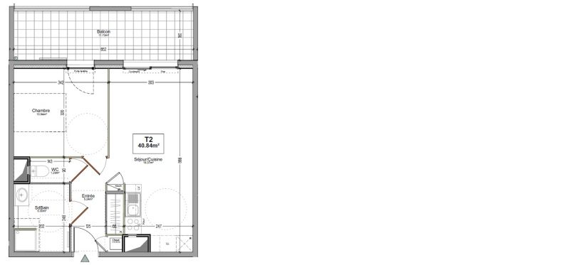 Appartement T2 – 40m² – 615€/mois