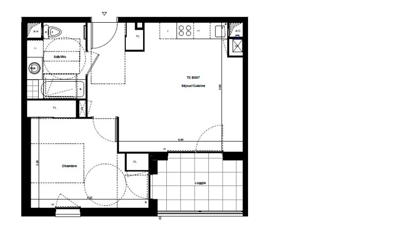 Appartement T2 – 42m² – 607€/mois