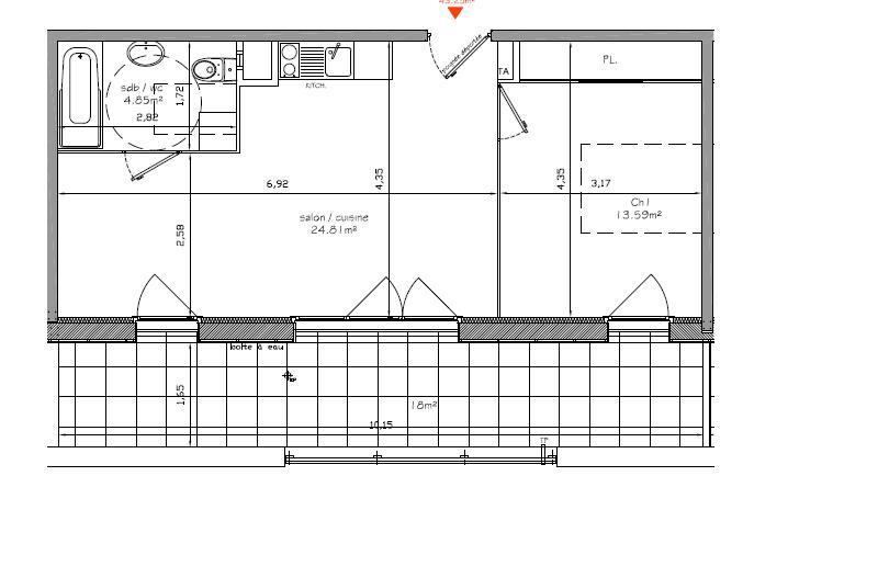 Appartement T2 – 43m² – 576€/mois