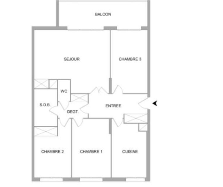 Appartement T4 – 87m² – 1 337€/mois
