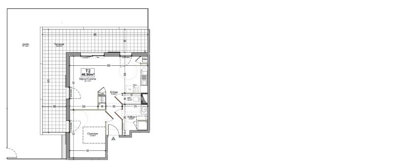 Appartement T2 – 46m² – 661€/mois