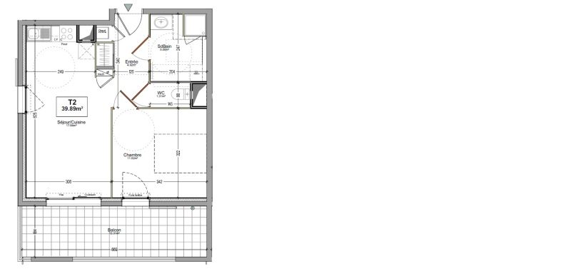 Appartement T2 – 39m² – 605€/mois