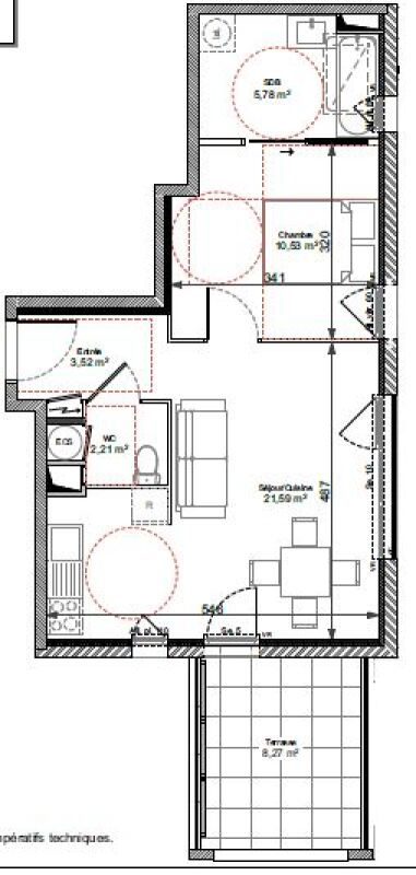 Appartement T2 – 43m² – 613€/mois