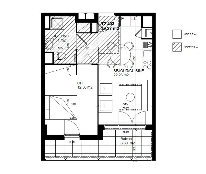 Appartement neuf – 39m² – Garage/parking  – 740€/mois